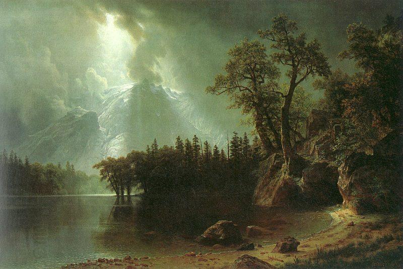 Albert Bierstadt Passing Storm over the Sierra Nevada China oil painting art